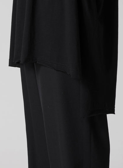 COTTON CASHMERE JERSEY BIG ROUND NECK LONG SLV T