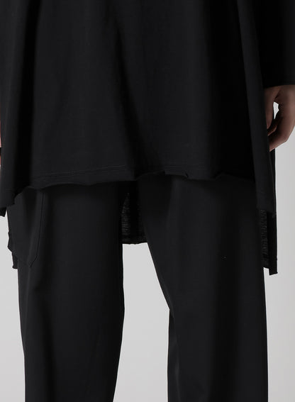 COTTON CASHMERE JERSEY BIG ROUND NECK LONG SLV T