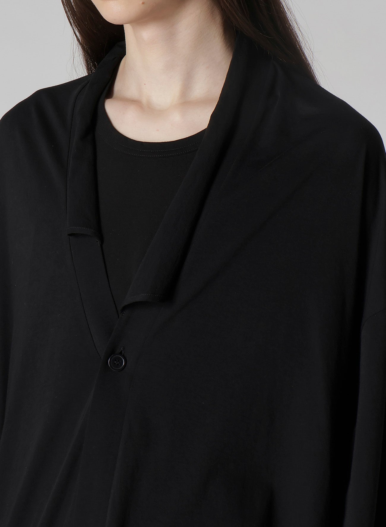 COTTON CASHMERE JERSEY ONE BUTTON CARDIGAN