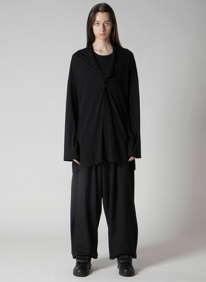 COTTON CASHMERE JERSEY ONE BUTTON CARDIGAN