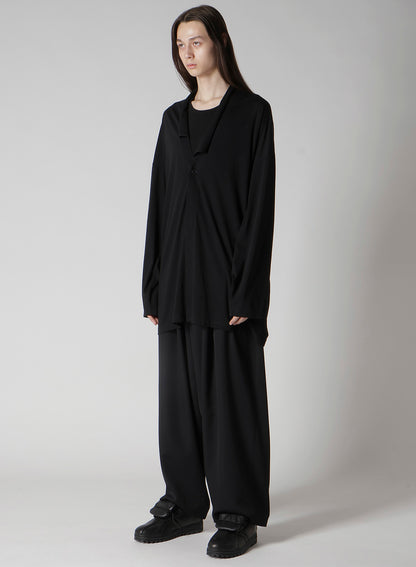 COTTON CASHMERE JERSEY ONE BUTTON CARDIGAN