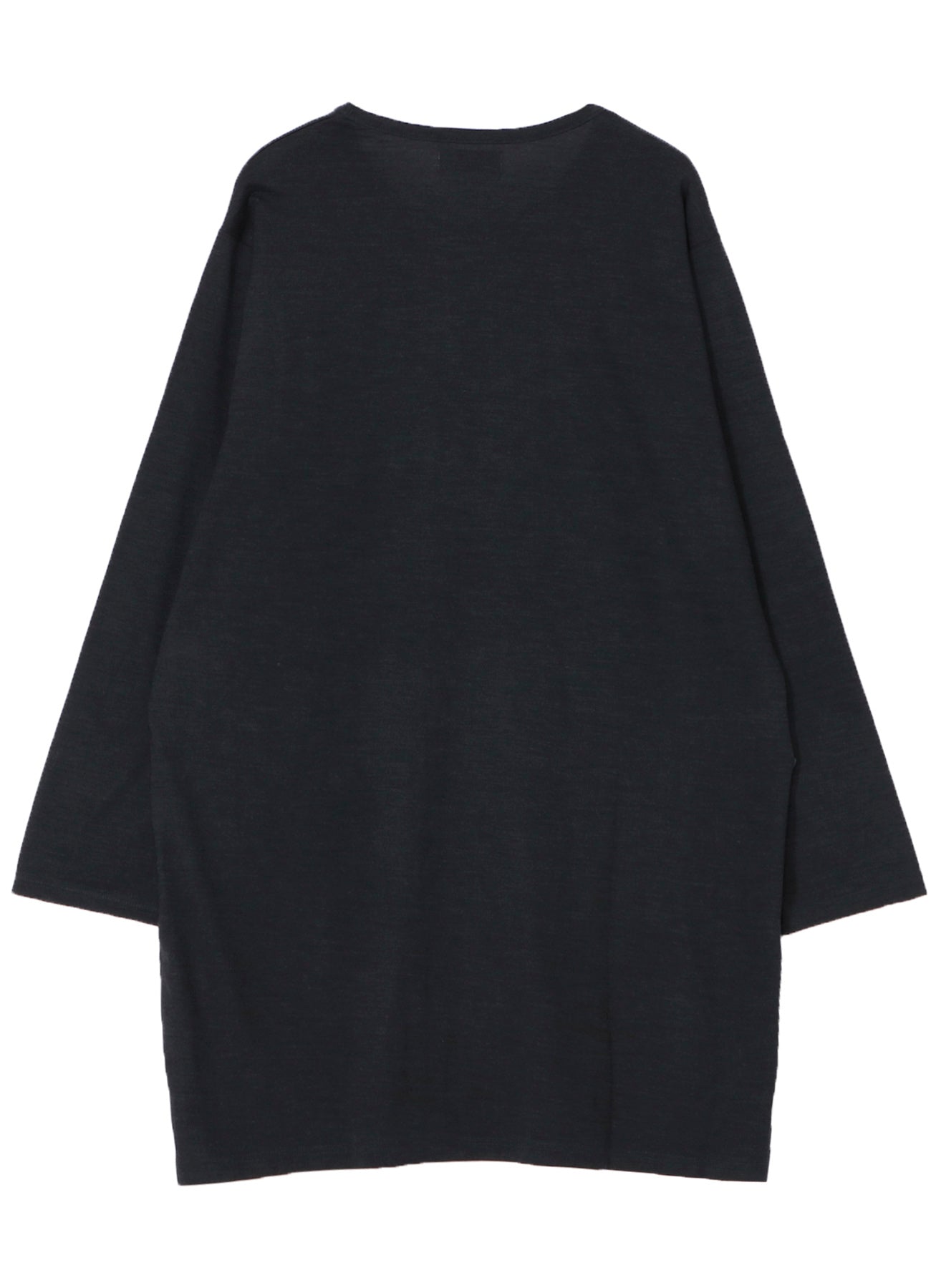 WOOL SINGLE JERSEY SIDE SLIT BUTTON DETAIL T