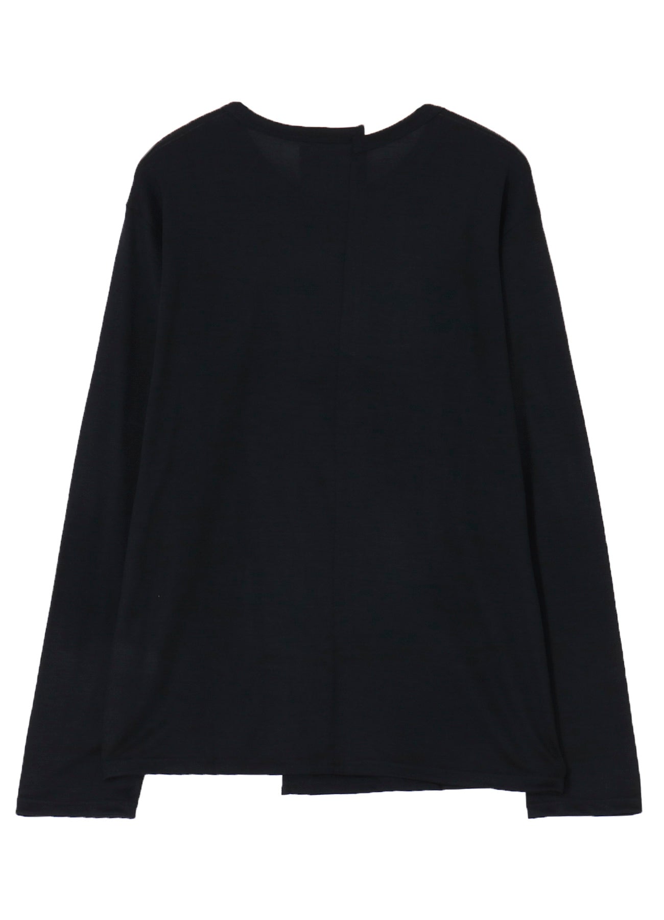 WOOL SINGLE JERSEY PANELED ROUND NECK LONG SLV T