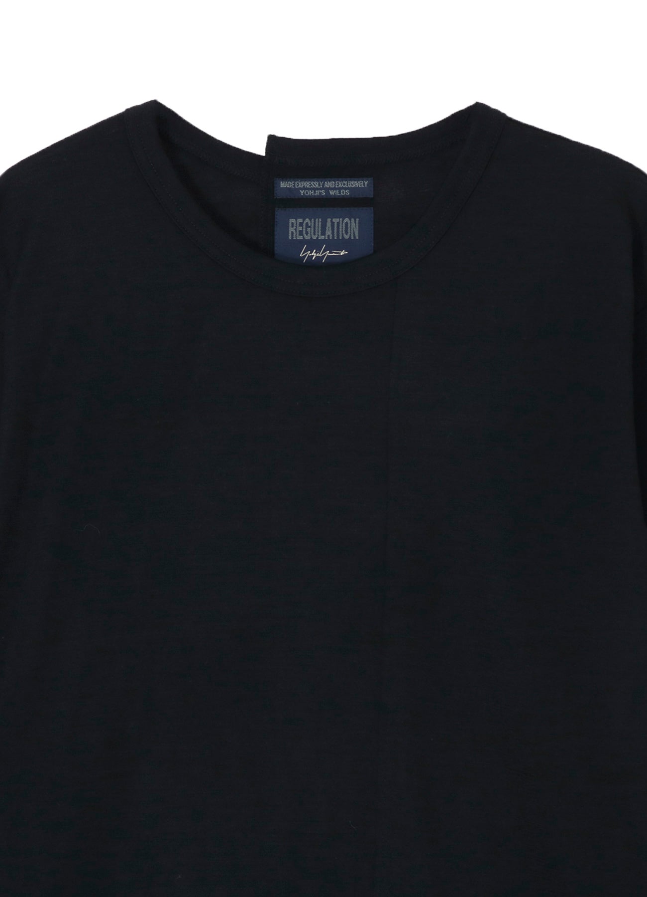 WOOL SINGLE JERSEY PANELED ROUND NECK LONG SLV T