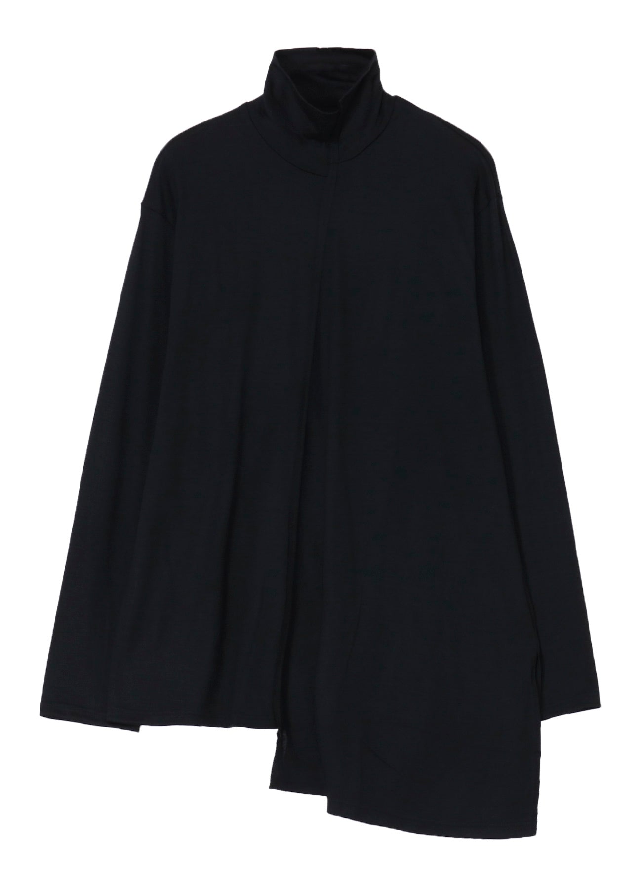 WOOL SINGLE JERSEY PANELED TURTLE NECK PO