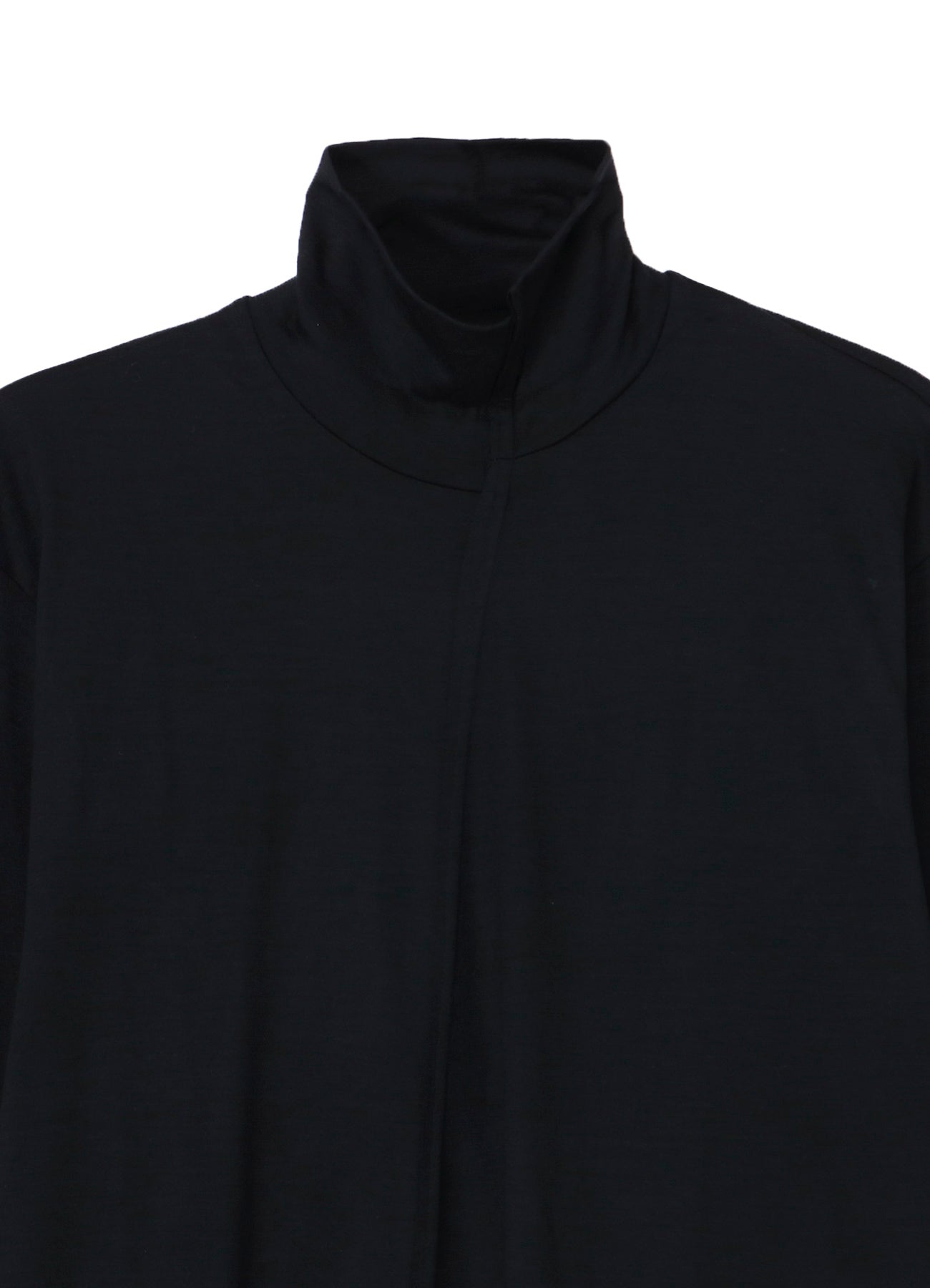 WOOL SINGLE JERSEY PANELED TURTLE NECK PO