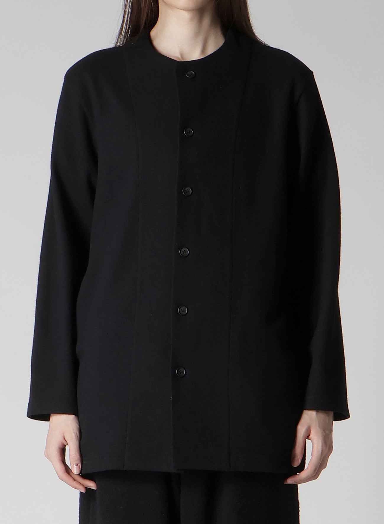 WOOLLEN JERSEY ROUND NECK JACKET