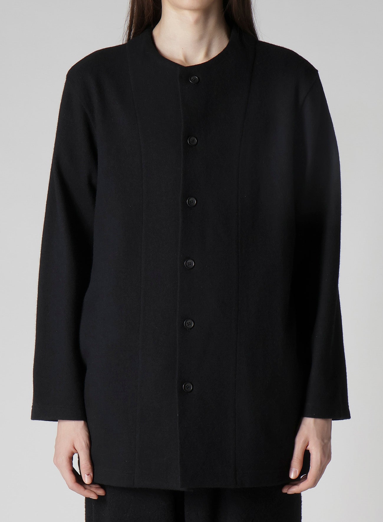 WOOLLEN JERSEY ROUND NECK JACKET