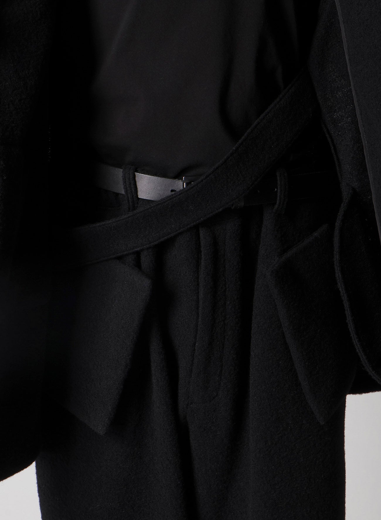 BOUCLE SINGLE JERSEY PADDED HOODED COAT