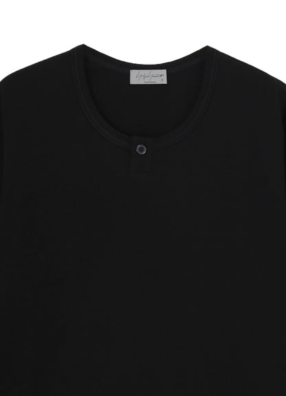 30/-COTTON SINGLE JERSEY SLIT HENLEY NECK T