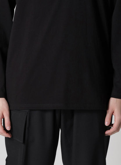 30/-COTTON SINGLE JERSEY SLIT HENLEY NECK T