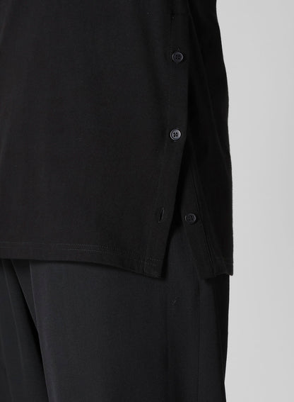 30/-COTTON SINGLE JERSEY SLIT HENLEY NECK T