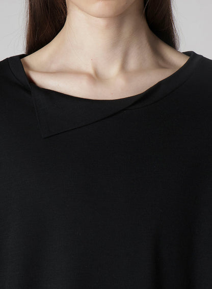 1/80 WASHABLE WOOL INTERLOCK LAYERED NECK LONG SLV T