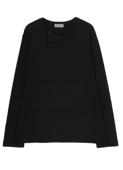 1/80 WASHABLE WOOL INTERLOCK LAYERED NECK LONG SLV T