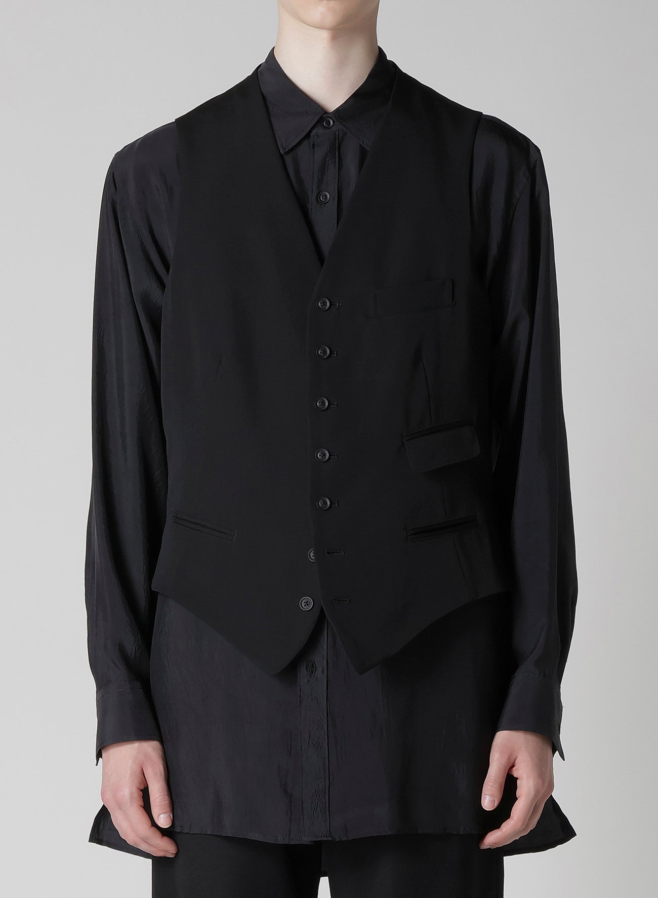 WOOL GABARDINE 7BUTTONS VEST