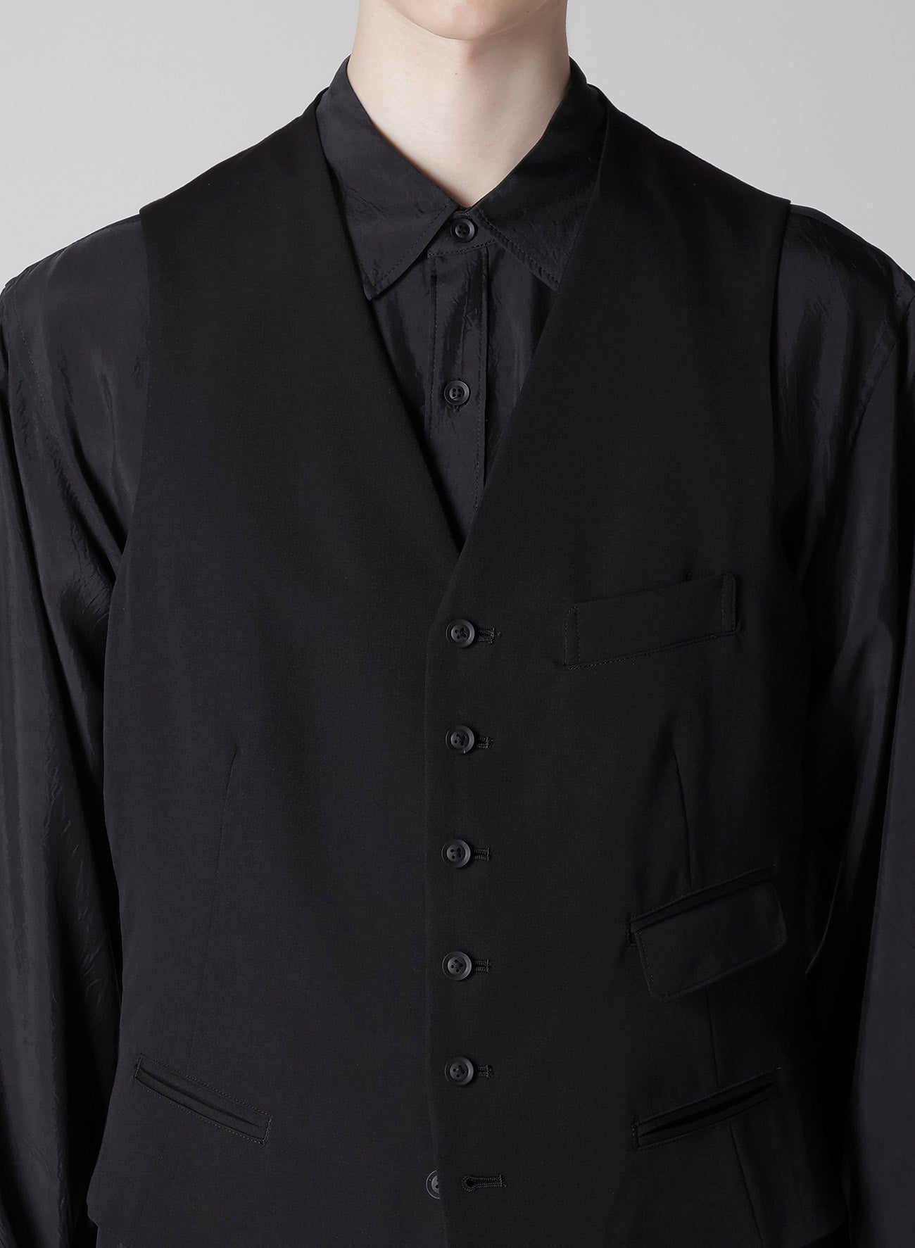 WOOL GABARDINE 7BUTTONS VEST