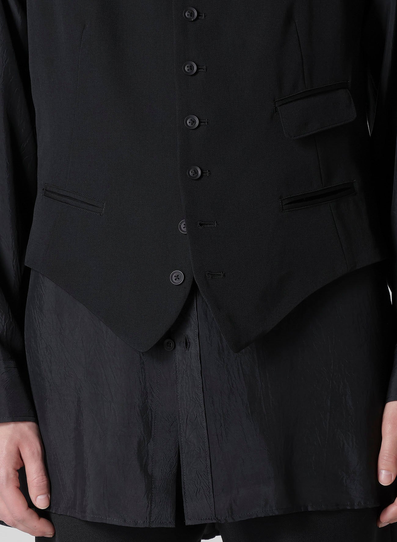 WOOL GABARDINE 7BUTTONS VEST