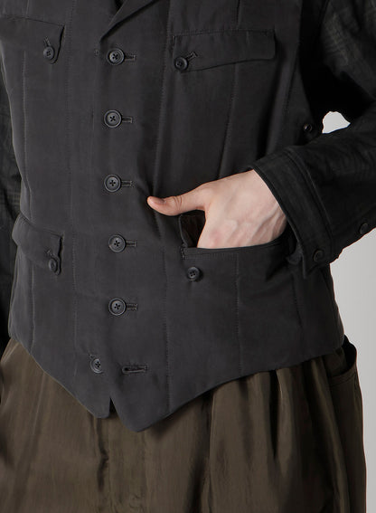 COTTON LINEN DOUBLE VEST WITH LINER