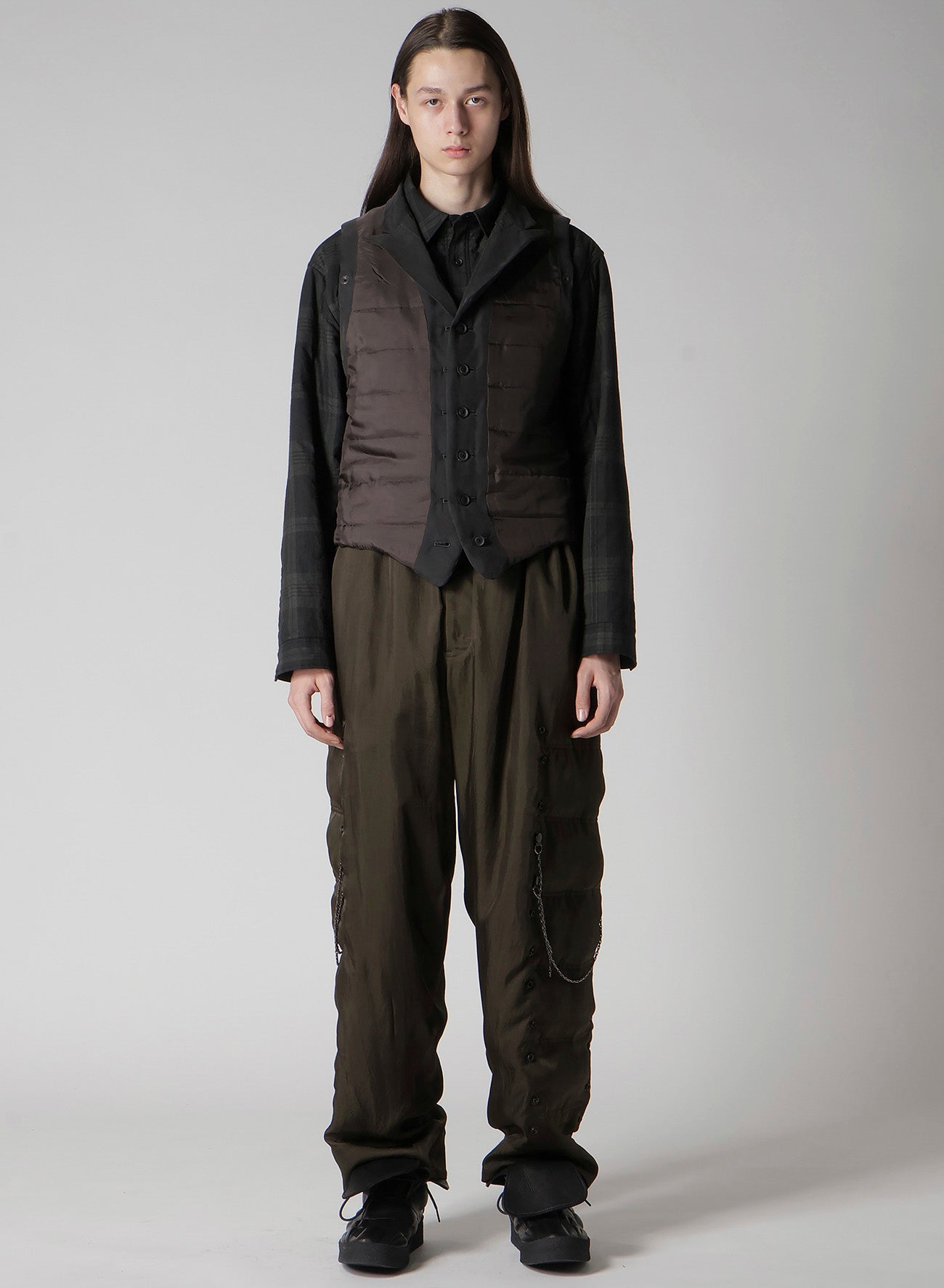 COTTON LINEN DOUBLE VEST WITH LINER