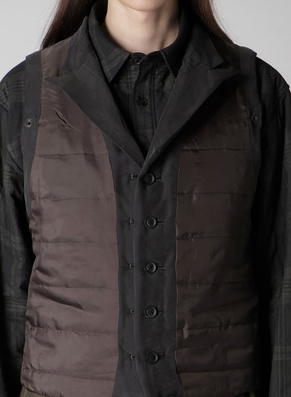 COTTON LINEN DOUBLE VEST WITH LINER