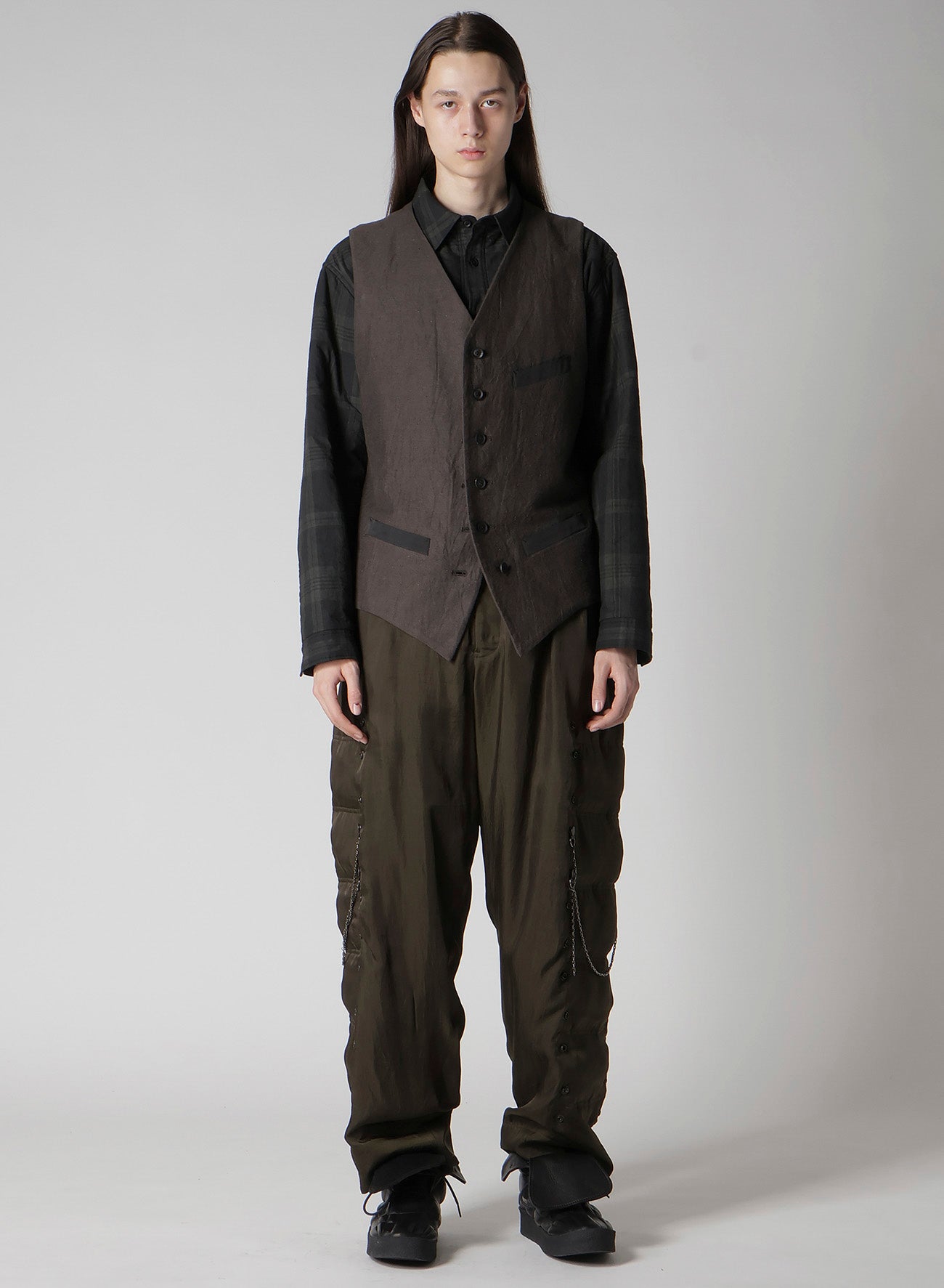 COTTON LINEN DOUBLE VEST WITH LINER