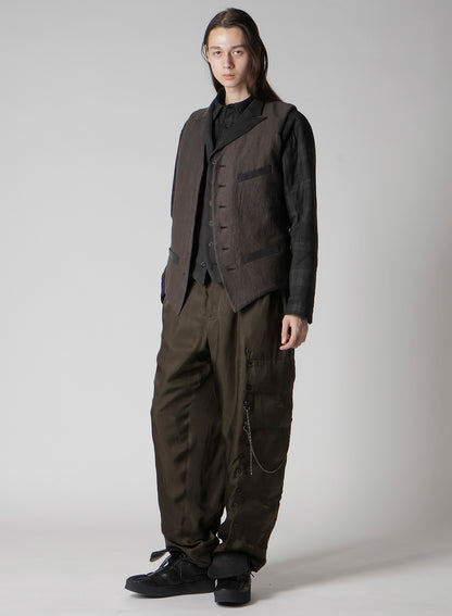 COTTON LINEN DOUBLE VEST WITH LINER