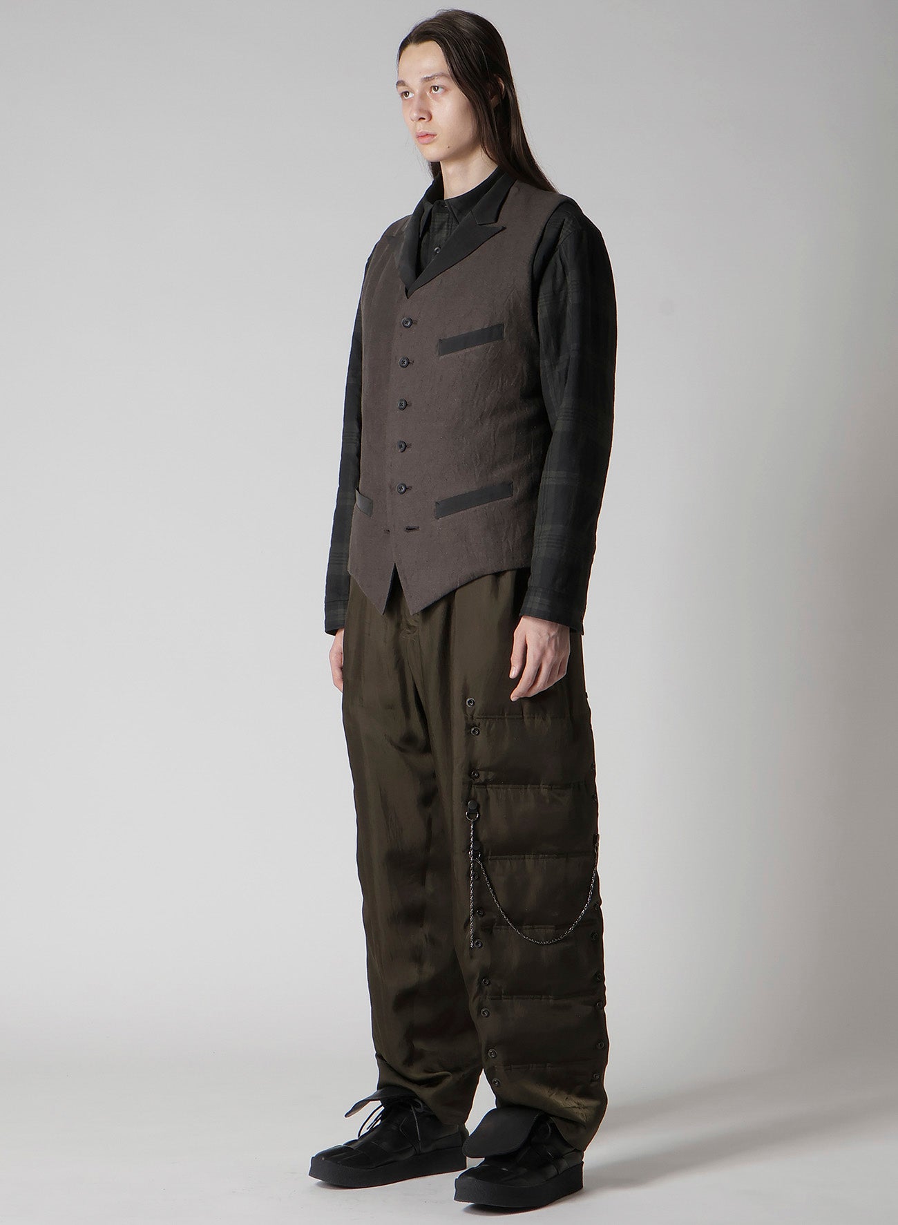 COTTON LINEN DOUBLE VEST WITH LINER