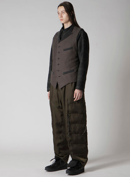 COTTON LINEN DOUBLE VEST WITH LINER