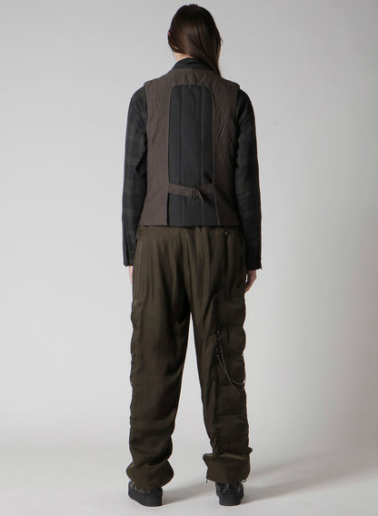 COTTON LINEN DOUBLE VEST WITH LINER