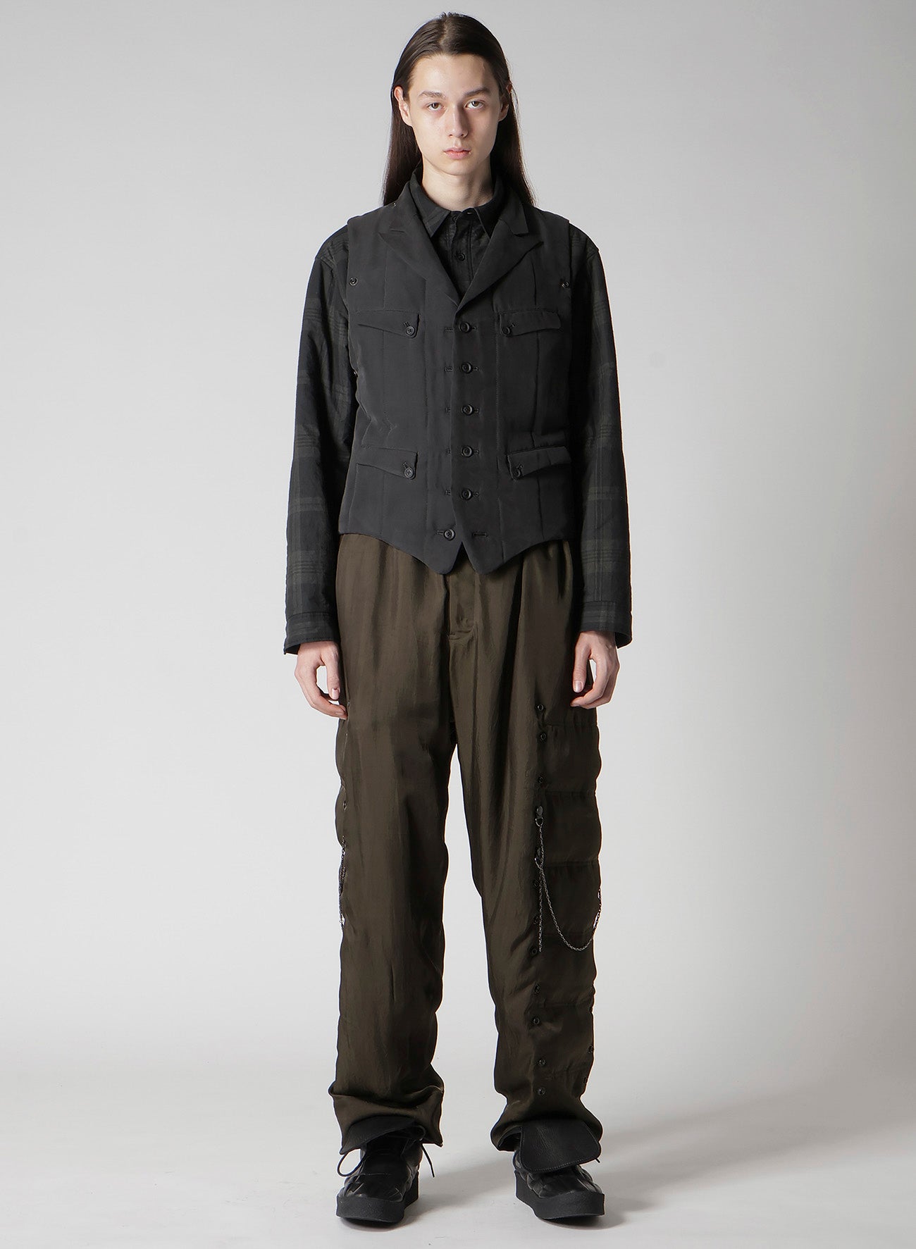 COTTON LINEN DOUBLE VEST WITH LINER