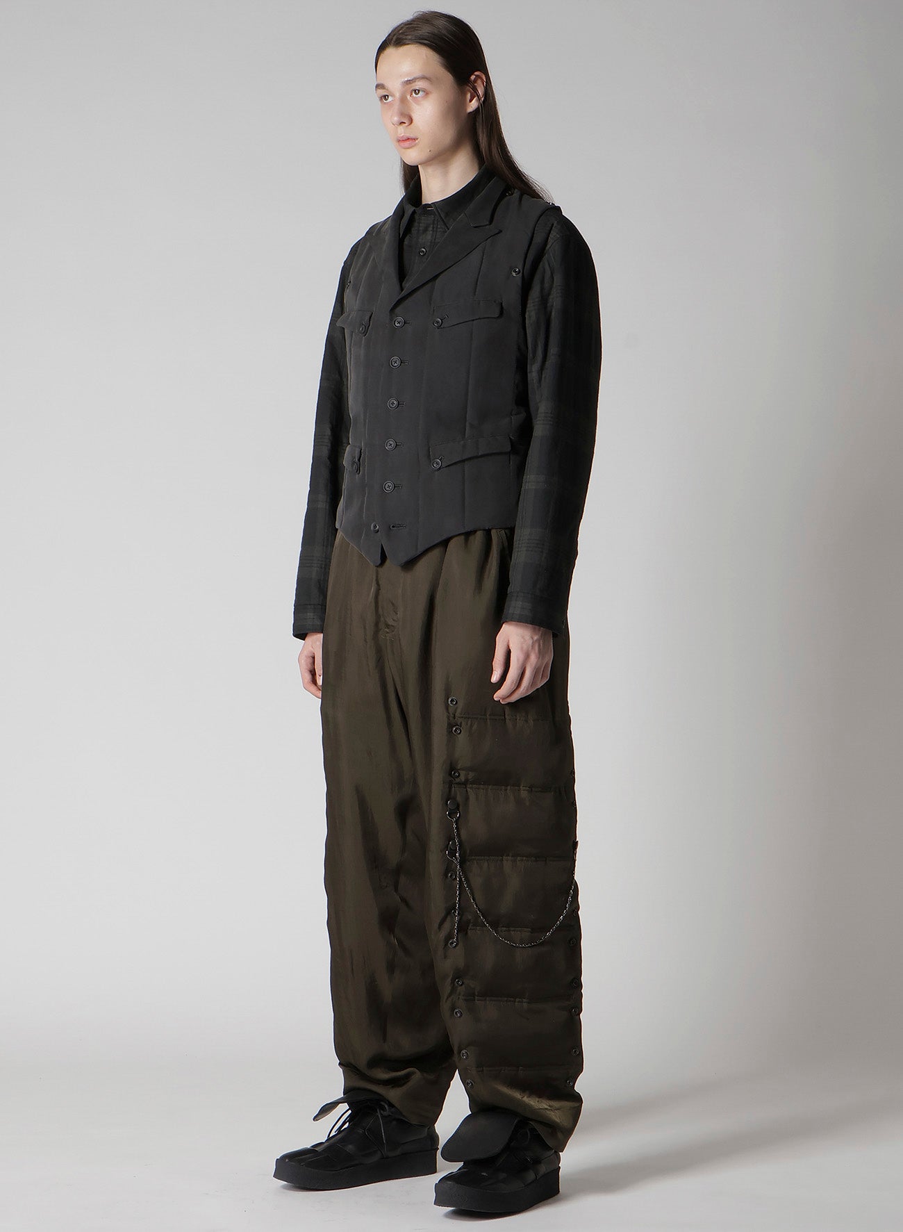 COTTON LINEN DOUBLE VEST WITH LINER