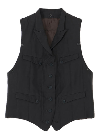 COTTON LINEN DOUBLE VEST WITH LINER