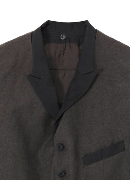 COTTON LINEN DOUBLE VEST WITH LINER