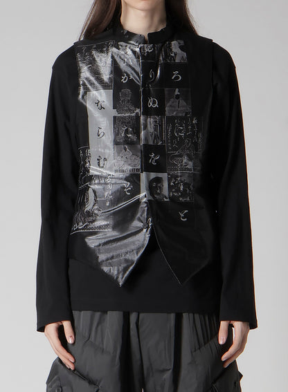 HIRAGANA PRINTED TRANSPARENT VEST