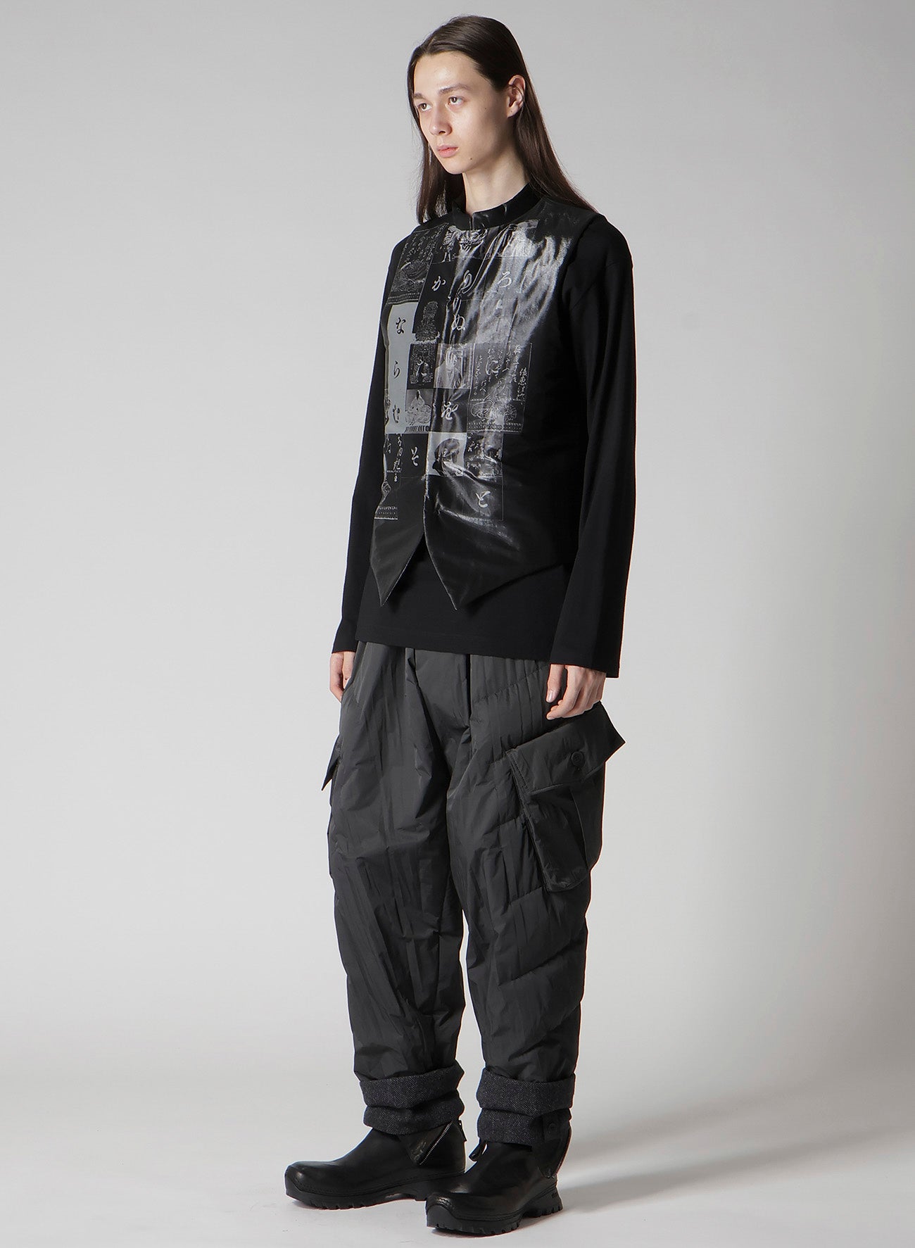 HIRAGANA PRINTED TRANSPARENT VEST