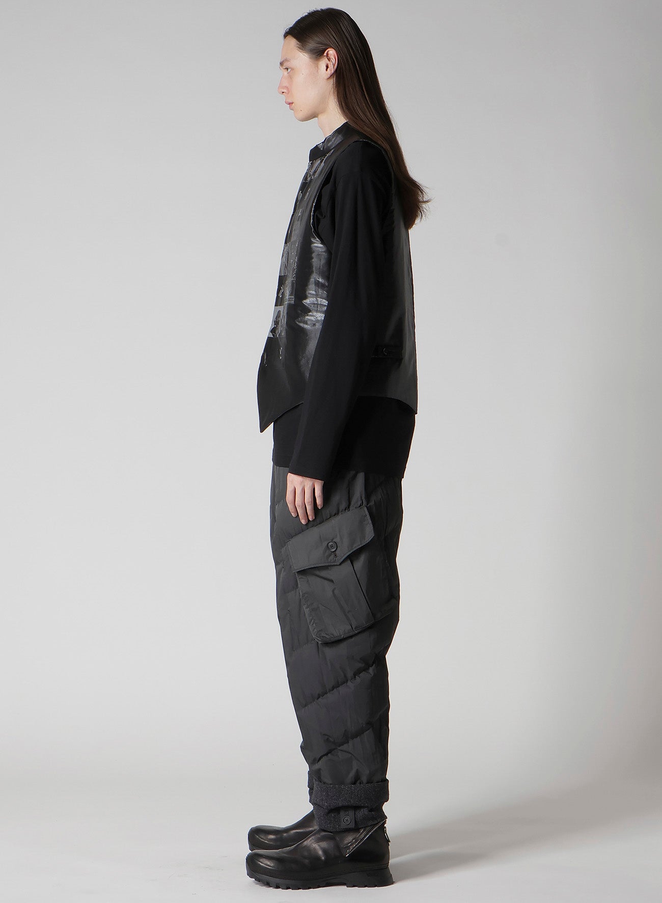 HIRAGANA PRINTED TRANSPARENT VEST