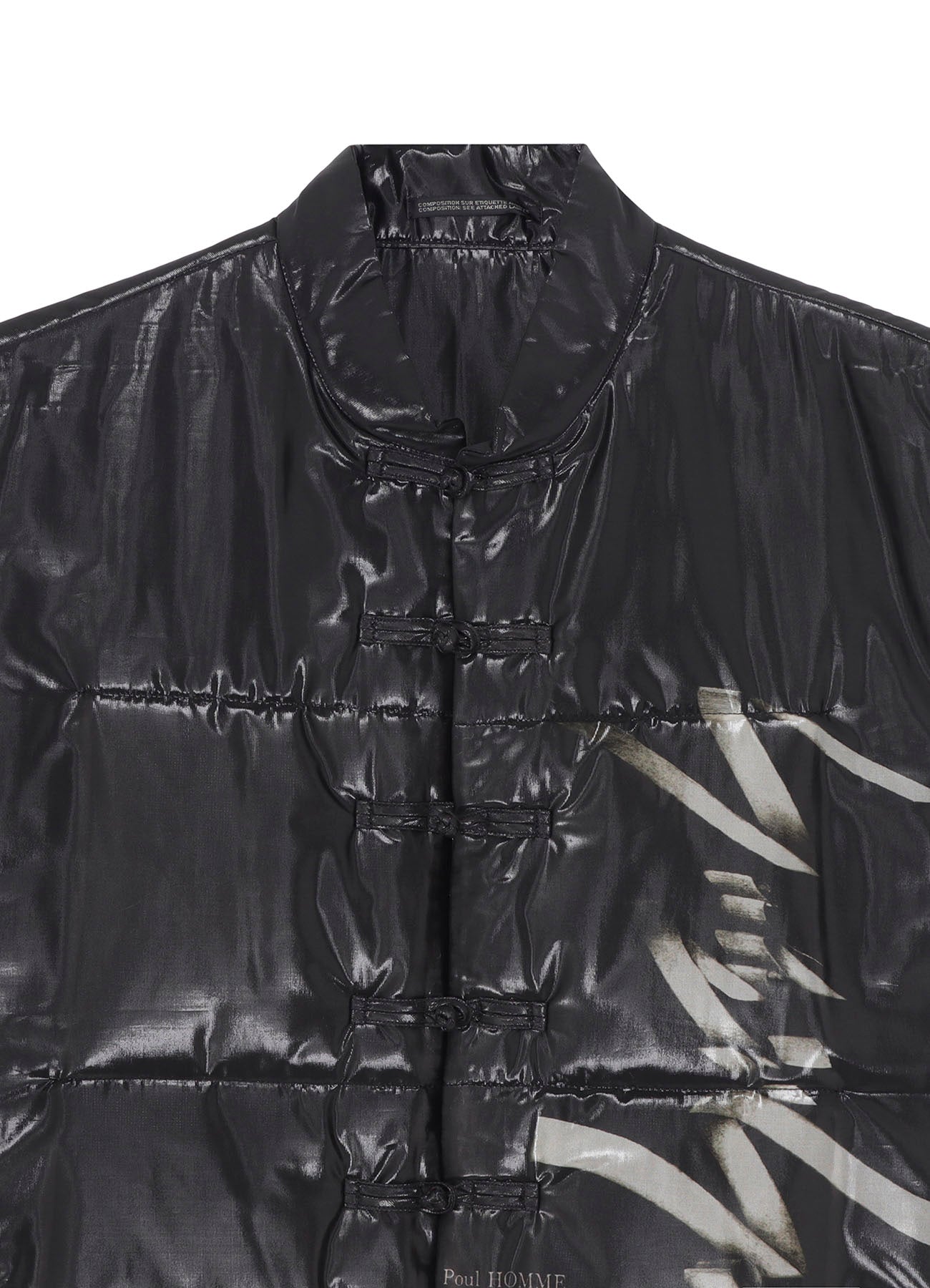 PAPER LOGO PRINTED CHINESE COLLAR VEST