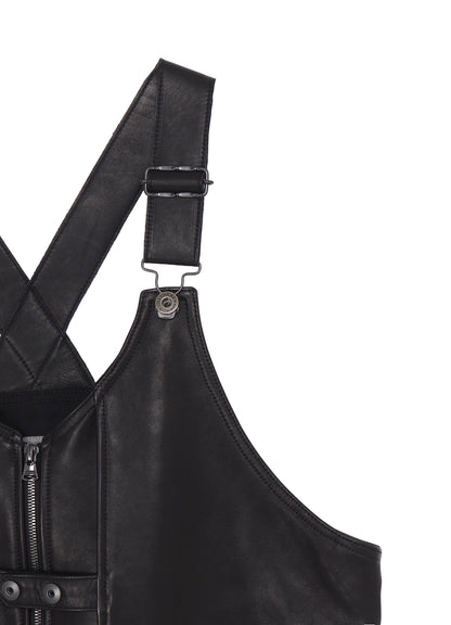 COW LEATHER DEEP-FRY TECH VEST