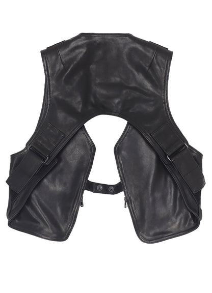 COW LEATHER DEEP-FRY HOLSTER BAG VEST
