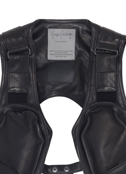 COW LEATHER DEEP-FRY HOLSTER BAG VEST