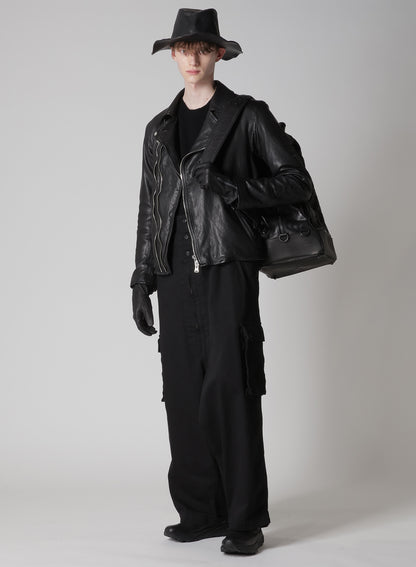 DEER SKIN BLACK ZIP GLOVES