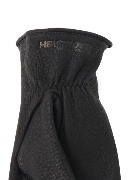 DEER SKIN BLACK ZIP GLOVES