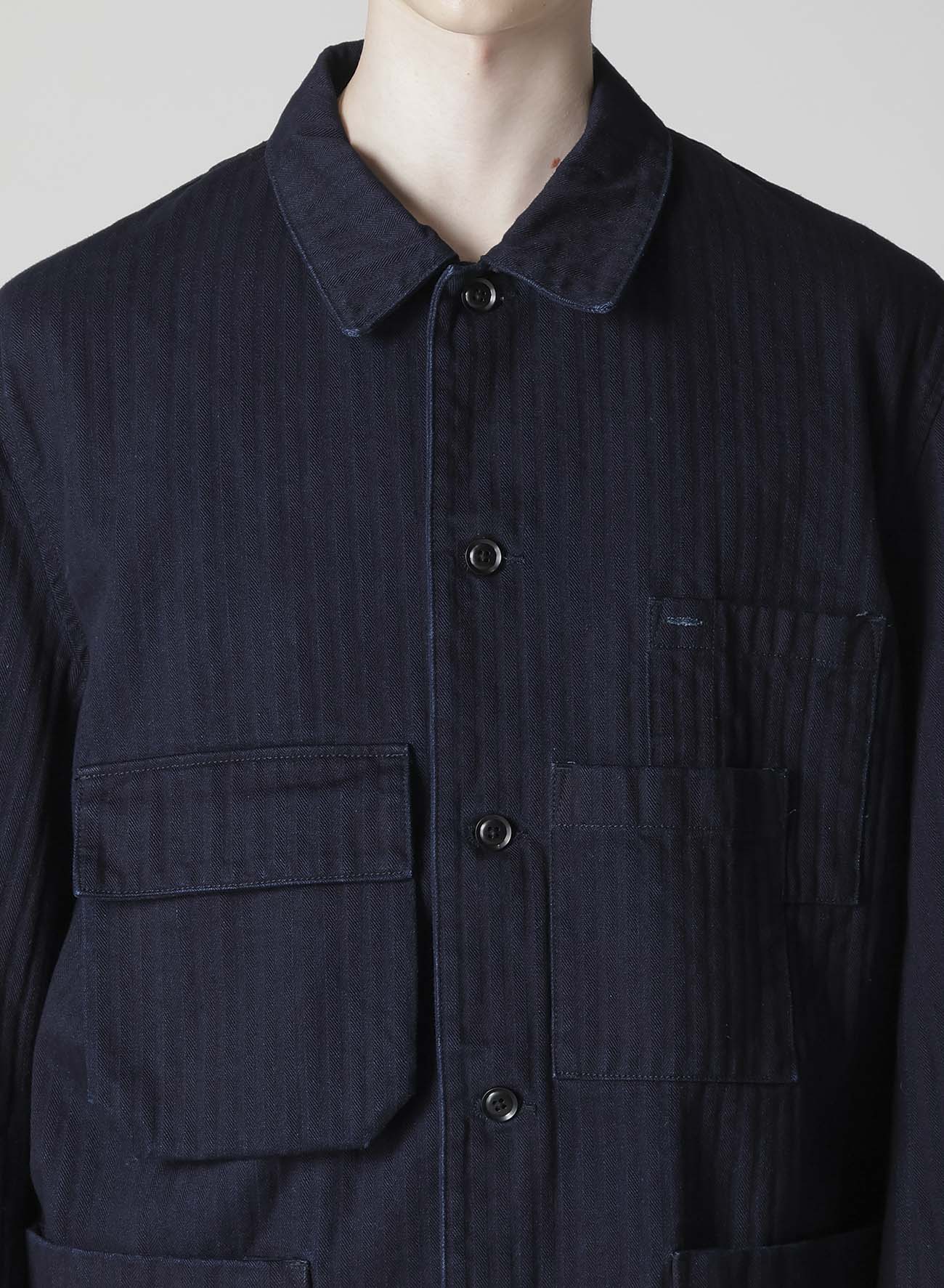 BS HERRINGBONE DENIM 5BS OVERLAP POCKET BLOUSON