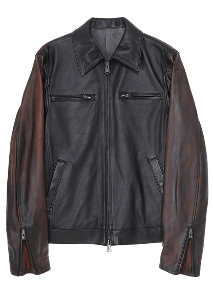 COMBI SHEEP DYED SINGLE ZIP BLOUSON