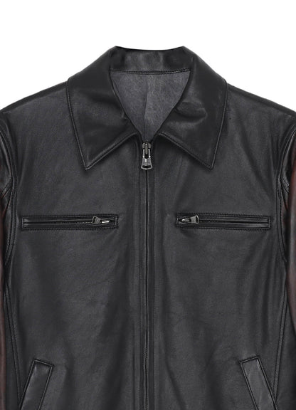 COMBI SHEEP DYED SINGLE ZIP BLOUSON