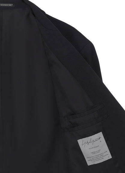 WOOL GABARDINE LEFT SEAM ZIPPER JACKET