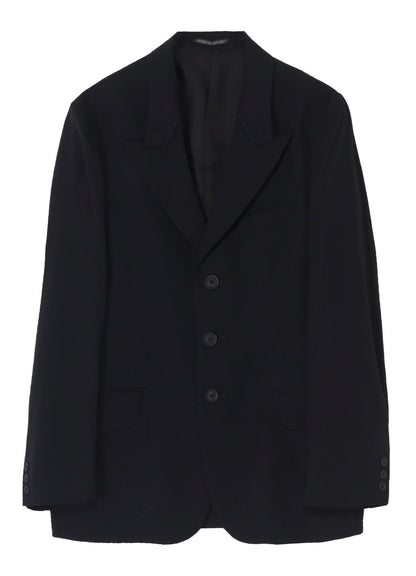 WOOL GABARDINE STITCH LAPEL JACKET