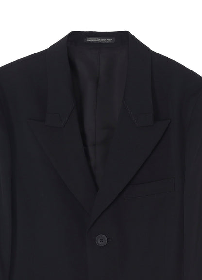 WOOL GABARDINE STITCH LAPEL JACKET