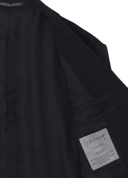 WOOL GABARDINE STITCH LAPEL JACKET