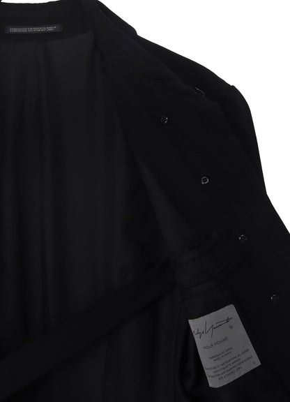 WOOL GABARDINE NAPOLEON LONG JACKET